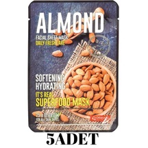 DERMAL 5 ADET Superfood Badem Yüz Maskesi I  Nemlendici ve Yumuşatıcı