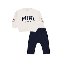 Civil Baby Mını Crew Baskılı 6-18 Ay Takım - Ekru