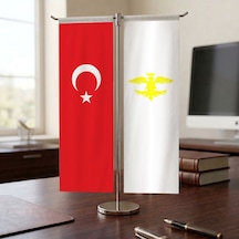 Avrupa Hun İmparatorluğu Ve Türk Bayrağı Kırlangıç T Tipi Masa Bayrak Takımı Diğer