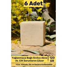 Sabun %100 Doğal Güzel Kokulu El Yüz Saç Cilt Vücut Orijinal Bitkisel Limon Sabunu 120g - 6 Adet Karışık
