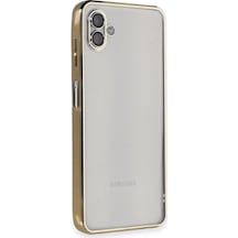 Mey İthalat Samsung Uyumlu Galaxy A04 Kılıf Lensli Silikon - Gold Altın