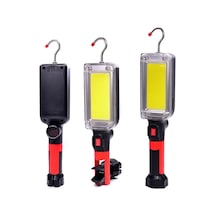 Powermaster 700 Lumen 20w Led Şarjlı Tamir Lambası Mıknatıslı Taşınabilir Kıskaçlı 2 Mod Işık Gücü Siyah - Turuncu