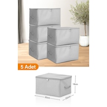 Serstil 5 Adet - Mini Boy Baskı Detaylı Gri Benekli Hurç 30 X 22 X 18 Cm