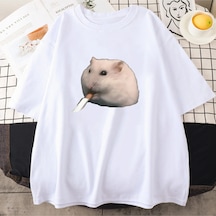 Tarzsokak Beyaz Sevimli Hamster Meme Grafik Beyaz