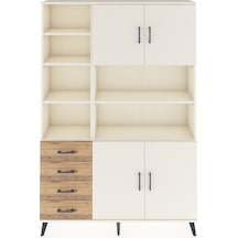 Arges Dolap 9 Raflı 4 Çekmeceli 4 Kapaklı 132x30x195 Aytaşı-aytaşı/çam Aytası/atlas Çam