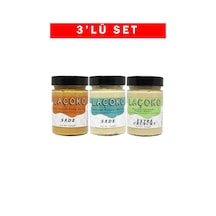 Laçoko Çifte Kavrulmuş Fıstık Az Kavrulmuş ve Az Kavrulmuş Parçacıklı Fıstık Ezmesi 3 x 320 G