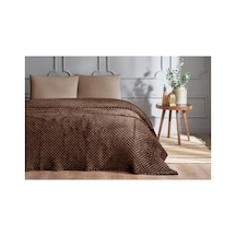 Kahve Tek Kişilik Çantalı Tomurcuk Battaniye 150 X 200 Açık Dore