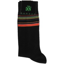 The Don Siyah-Renkli Çizgili Konçlu Bambu Erkek Çorap (105200023)