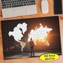 İş Dünyası Harita Genç Adam 240 Parça Puzzle Yapboz-109338378