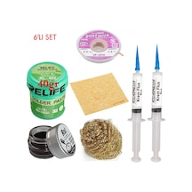 Relıfe Rl-402 Krem Lehim 183 C 40gr Havya Uç Temizleyici Seti Flux Lehim Toplama Cp-2015 Emme Teli Vs Set01
