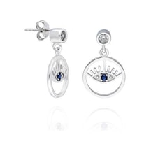 Gümüş Küpe Taşlı Vidalı Sallantılı Gümüş Bayan Küpesi Kupe-318