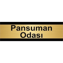 Pansuman Odası 5x20cm Altın Renk Metal Yönlendirme Levhası