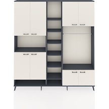 Arges Dolap 18 Raflı 8 Kapaklı Tek Askılı 220x30x243 Antrasit-aytaşı/antrasit Aytası/antrasıt