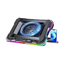 Juo Yeti 2200rpm Rgb Işıklı Led Display Gaming Laptop Notebook Soğutucu Stand