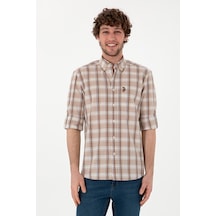U.s. Polo Assn. Erkek Açık Haki Gömlek Desenli 50299604-vr183 Acık Hakı Haki