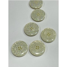 Trençkot Ceket Düğmesi/ İtalyan Düğme/ Krem Simli / 6 Lı Set / 2,