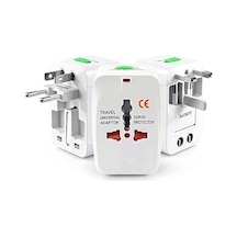 Akım Korumalı Universal Fiş Çoklu Priz Cv640 Priz Çevirici Dönüştürücü Kompakt Tasarım Amerikan Fişi, İngiliz, Türkiye 125v - 250v 13a Beyaz