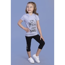 Toontoy Kız Çocuk Parlak Baskılı Kapüşonlu Kaprili Takım Gri Melanj Toontoy Kız Çocuk Parlak Baskılı Kapüşonlu Kaprili Takım Gri Melanj