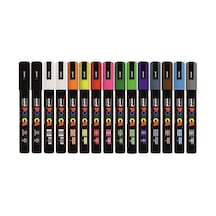 Tr Uni Posca Pc-3m Marker Keçeli Kalem Seti, 15'li, Karışık Renkler