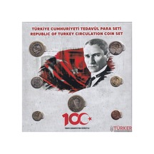Türkiye Cumhuriyeti Tedavül Para Seti Cumhuriyetin 100. Yılı Atatürk Temalı Koleksiyon Seti