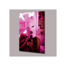 Maskeli Kadın Kadın Cam Tablo Pct0604 Portre Temalı Dekoratif Duvar Tablosu, Salon Ve Yatak Odası Dekoru,