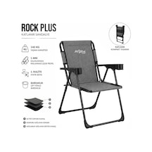 Katlanır Piknik Ve Kamp Sandalyesi - Bardaklıklı - Rock Plus - Gusto Antrasit Çok Renkli