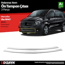 S-Dizayn Mercedes Vito W447 Krom Ön Tampon Çıtası 2 Prç. 2014 Üze N11.1762