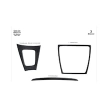 Volvo S60 / V70 Uyumlu Torpido Kaplama 2005- 2009 3 Parça Siyah Karbon