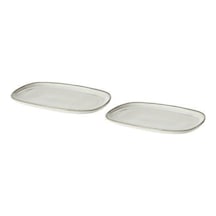 Gladelıg Tabak Seti, Gri Renk 20x13 Cm, 2 Adet Servis-sunum Tabağı Stoneware