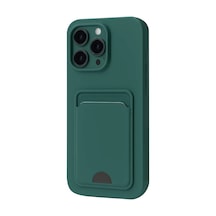 Newface Apple İphone 16 Pro Max Kılıf Kelvin Kartvizitli Silikon - Koyu Yeşil