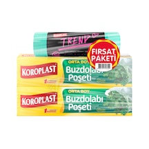 Koroplast Orta Boy Buzdolabı Poşeti 2'li + Renkli Çöp Torbası Set