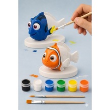 Kayıp Balık Nemo & Dory Boyama Figür Seti 2 Figür, 6 Renk Boya Ve 2 Fırça Dahil Hobi Seti