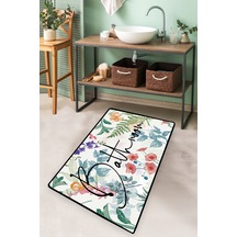 GREEN  IN  FLOWER  DJT 70X120 CM Banyo Halısı Banyo Paspası
