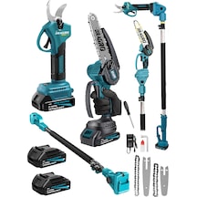 Dragro DRG-128mt Kırmızı Kömürsüz 21 V 3 Ah 2 Metre Teleskopik Uzatma Akülü Bağ Dal Budama Kesme Makası Makinesi