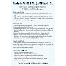 Makine Halı Şampuanı 5 Litre - Tüm Makinelere Uygun Halı Deterjanı - Üstün Leke Çıkarma Makine Halı Şampuanı 5 Litre - Tüm Makinelere Uygun Halı Deterjanı - Üstün Leke Çıkarma