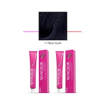 Hubrendy Tedarik 2 Li Set Premium 1.1 Mavi Siyah - Kalıcı Krem Saç Boyası 2 X 50 G Tüp