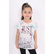 Toontoy Kids Toontoy Kız Çocuk Dijital Baskılı Tişört Mint Yeşili
