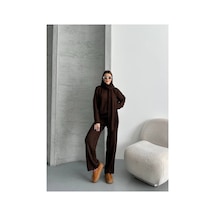 Asur Boutique Asur Butik Kadın Atkılı Triko Standart Beden Takım 38-42 Kahverengi