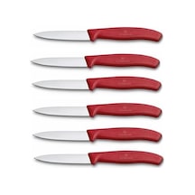 Victorinox Kırmızı Soyma Bıçağı Seti 8 Cm 6'lı Çok Renkli