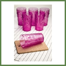 Bezos Akrilik Pembe 6'lı Uzun Bardak & Su Meşrubat Bardağı 750 Ml Büyük Boy & Cam Değildir Hb006