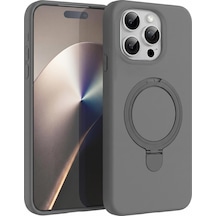 Microsonic Apple iPhone Uyumlu 15 Pro Max Kılıf Aura Stant Magsafe Gri - Microsonic Apple iPhone Uyumlu 15 Pro Max Kılıf Aura Stant Magsafe Gri -