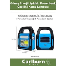 Özel Üretim Darbeye Dayanıklı 300 Gram Usb Güneş Enerjili Işıldak Powerbank Özellikli Kamp Lambası Çok Renkli