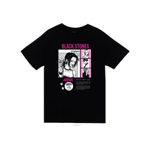 Black Stones Nana Baskılı Unisex %100 Pamuk Siyah T-shirt SIYAH