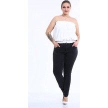 Myline Kadın Arka Cep Taş Baskı Denim Pantolon