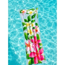 Intex Tropikal Çiçek Desenli Şişme Deniz Yatağı 183x69 Cm Havuz Ve Plaj Yatağı Çok Renkli