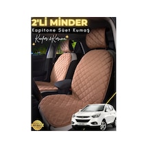 Hyundai İx35 Uyumlu 2'li Süet Oto Koltuk Minderi Terletmez Universal Oto Koltuk Kılıfı A1 Kahverengi