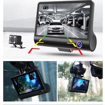 Exvol Araç İçi 3 Kameralı Kayıt Kamera 1080phd Araç İçi+yol+park