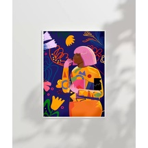 Çerçevesiz Poster Soyut Çiçek Baharı