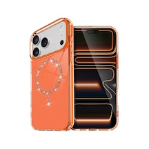 Apple Uyumlu iPhone 17 Pro Max Live Diamond Magsafe Kapak - Turuncu 0.2M-Çok Renkli
