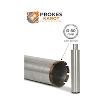 Prokes Elmas Soketli Karot Borusu 80 Mm X 450 Mm Beton Delme Panç